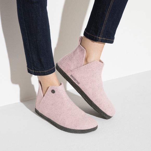 Birkenstock Shoes - NEW Birkenstock Andermatt Bootie Slipper Pale Pink Wool Felt Ankle 38 7 7.5